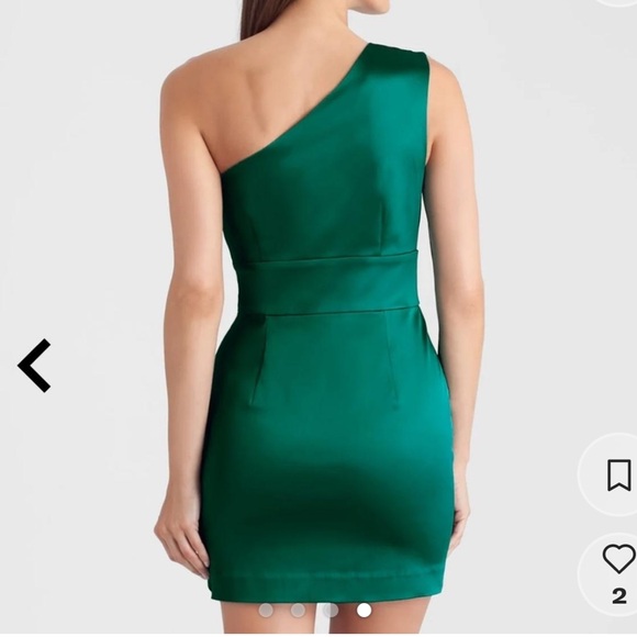 Guess by Marciano One Shoulder Blue Purple Satin Mini Dress - Picture 2 of 6